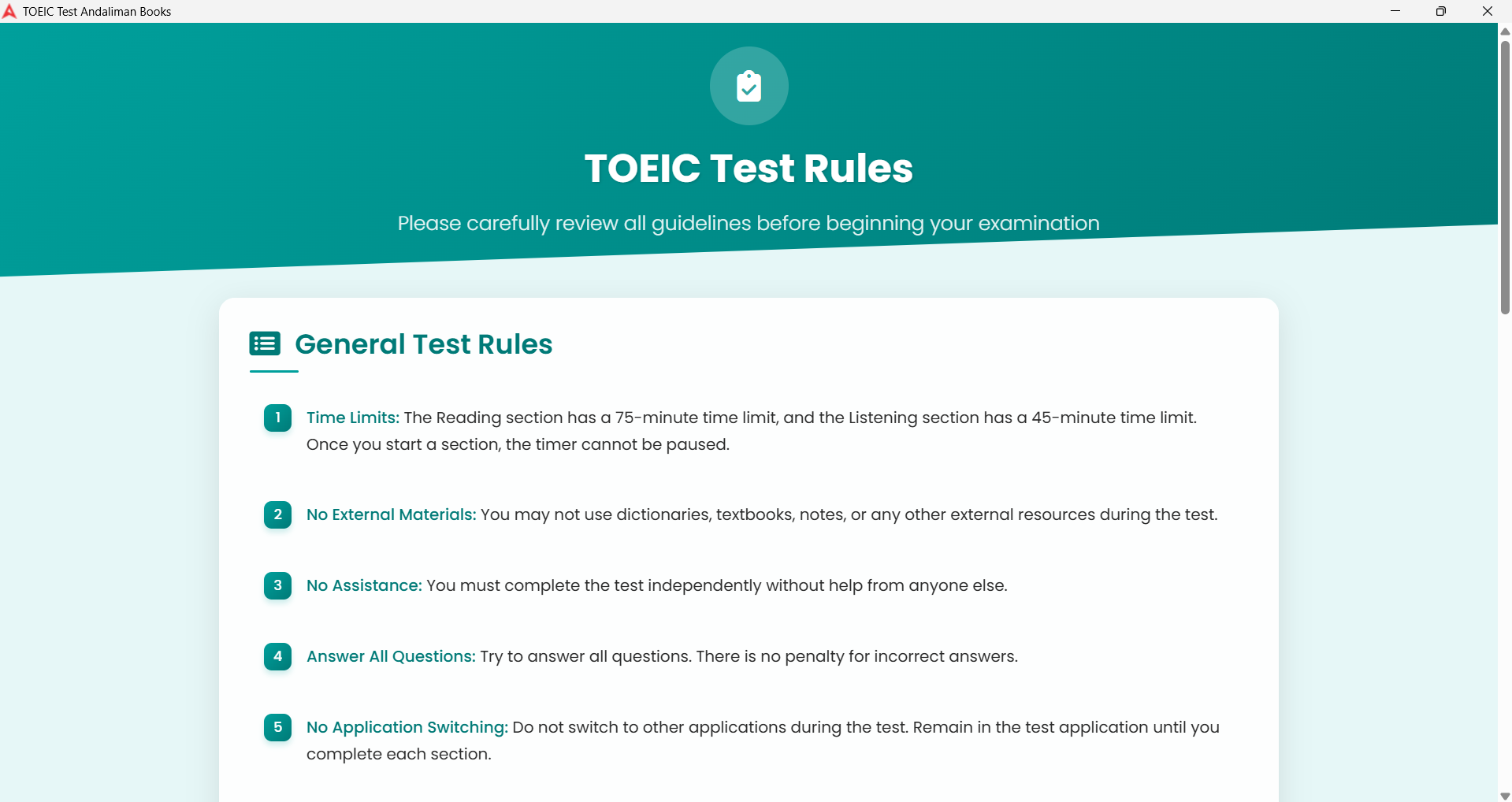 TOEIC Simulation Test 4
